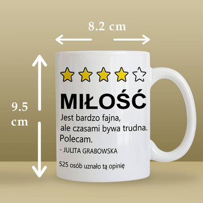 Ta miłość - Kubek z nadrukiem, spersonalizowany prezent dla pary - Adamell.pl