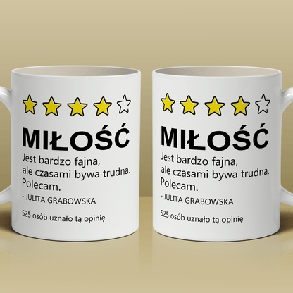 Ta miłość - Kubek z nadrukiem, spersonalizowany prezent dla pary - Adamell.pl