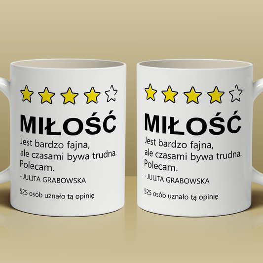 Ta miłość - Kubek z nadrukiem, spersonalizowany prezent dla pary - Adamell.pl