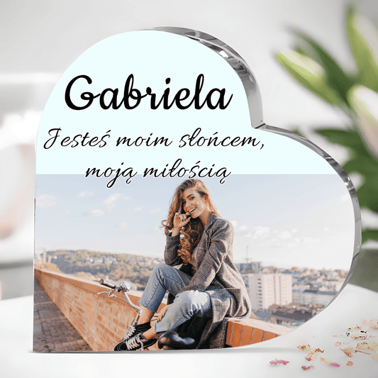 Tak wiele dla mnie znaczysz - Szklane serce, spersonalizowany prezent dla niej - Adamell.pl