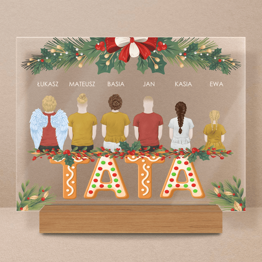 Tata clipart świąteczny - Druk na szkle, spersonalizowany prezent dla taty - Adamell.pl