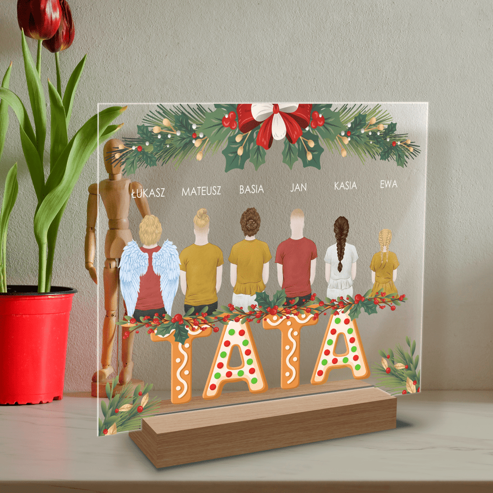 Tata clipart świąteczny - Druk na szkle, spersonalizowany prezent dla taty - Adamell.pl
