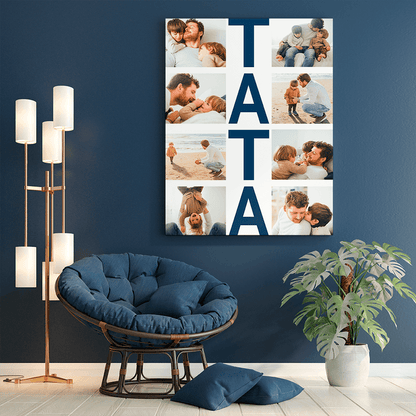 TATA fotokolaż - druk na płótnie, spersonalizowany prezent dla taty - Adamell.pl - Wyjątkowe Prezenty