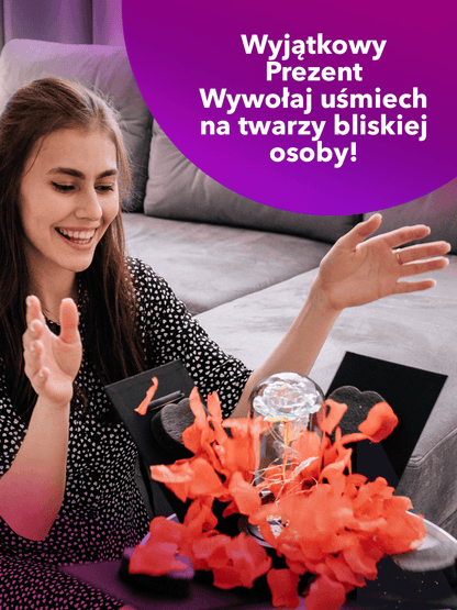 Tęczowa róża wieczna świecąca w szkle LED, Sentymentalny prezent marzeń dla mamy, niesamowite prezenty na święta, na chrzest, na dzień babci, dziadka - Adamell.pl - Wyjątkowe Prezenty
