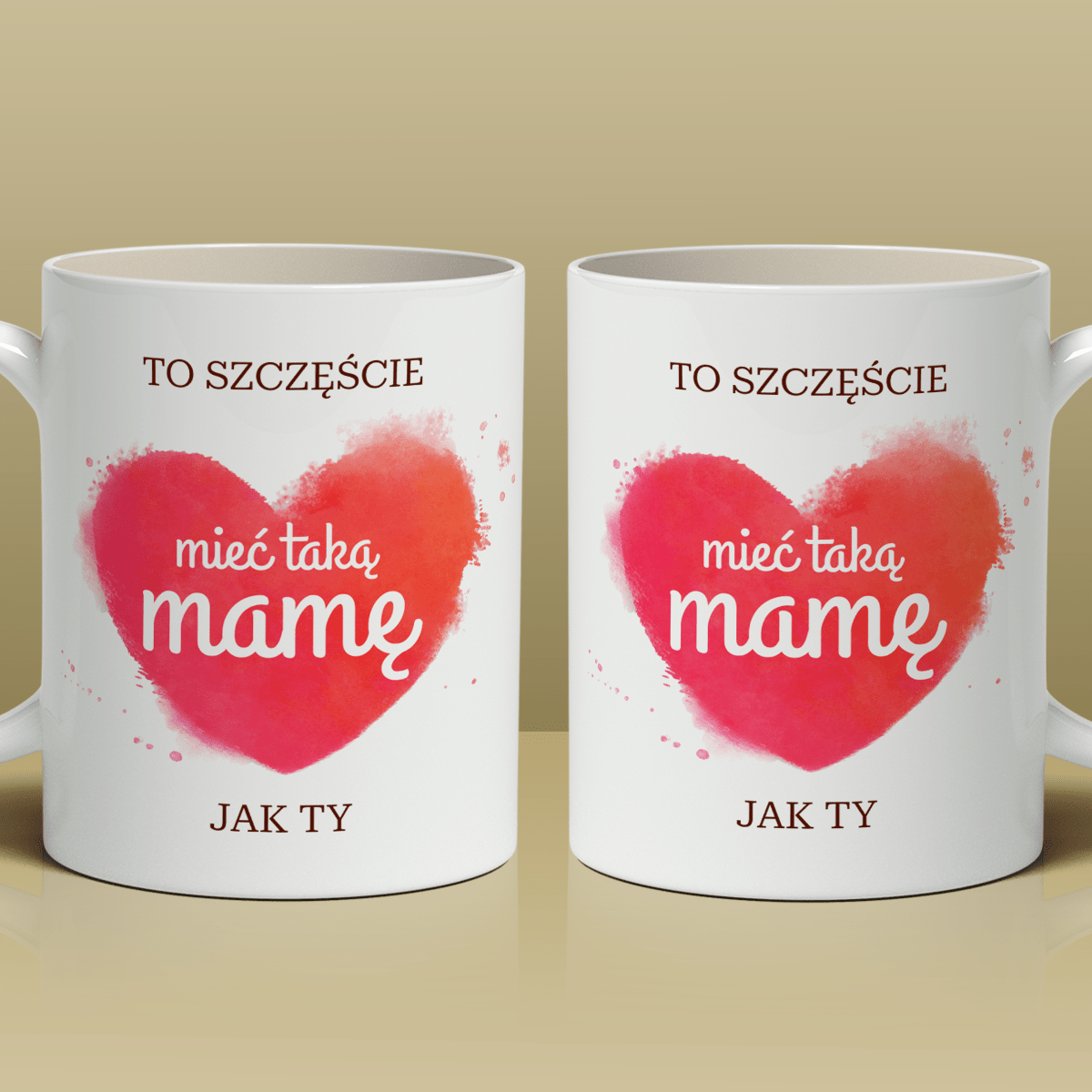 To szczęście - 1x Kubek z nadrukiem, spersonalizowany prezent dla mamy - Adamell.pl