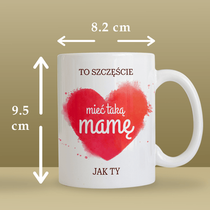 To szczęście - 1x Kubek z nadrukiem, spersonalizowany prezent dla mamy - Adamell.pl
