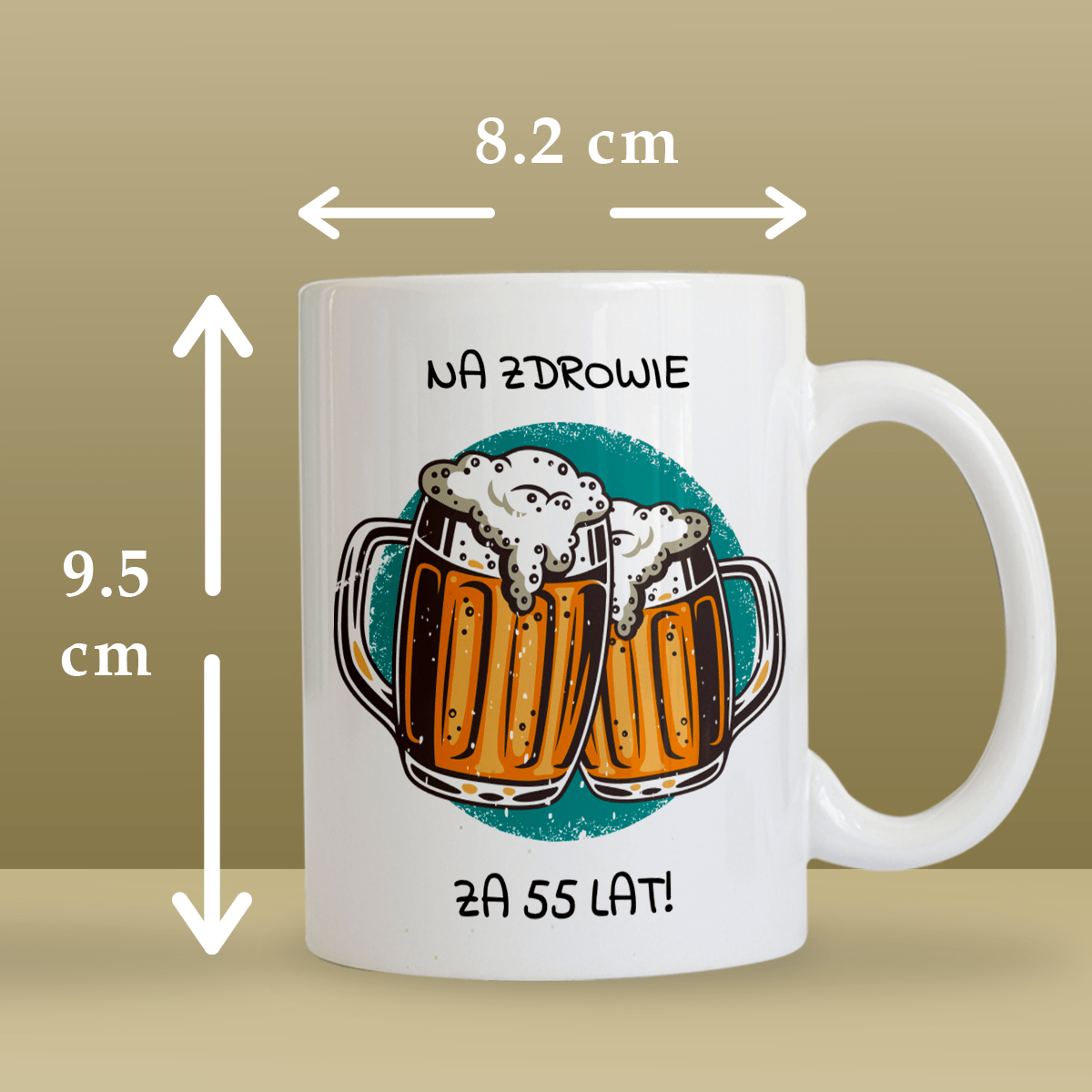 Toast na 55 urodziny - Kubek z nadrukiem, spersonalizowany prezent - Adamell.pl