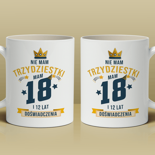 Trzydziestka - 1x Kubek z nadrukiem, spersonalizowany prezent dla niego - Adamell.pl