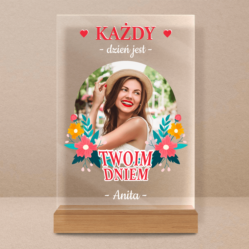 Twój dzień - Druk na szkle, spersonalizowany prezent - Adamell.pl - Wyjątkowe Prezenty