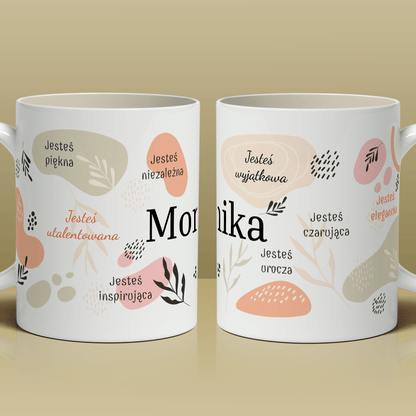 Twoje zalety - 1x Kubek z nadrukiem, spersonalizowany prezent dla niej - Adamell.pl