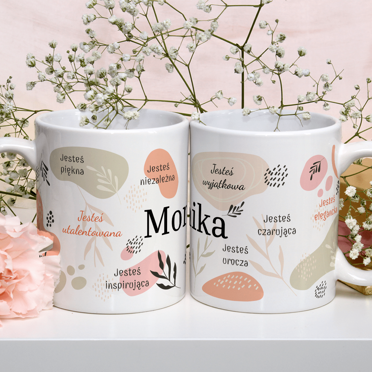 Twoje zalety - 1x Kubek z nadrukiem, spersonalizowany prezent dla niej - Adamell.pl