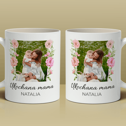 Ukochana mama - 1x Kubek z nadrukiem, spersonalizowany prezent dla mamy - Adamell.pl