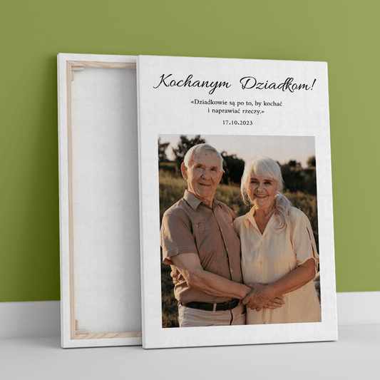 Ukochanym dziadkom - druk na płótnie, spersonalizowany prezent dla dziadków - Adamell.pl