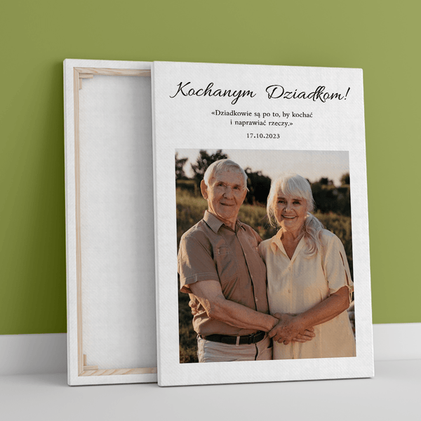 Ukochanym dziadkom - druk na płótnie, spersonalizowany prezent dla dziadków - Adamell.pl