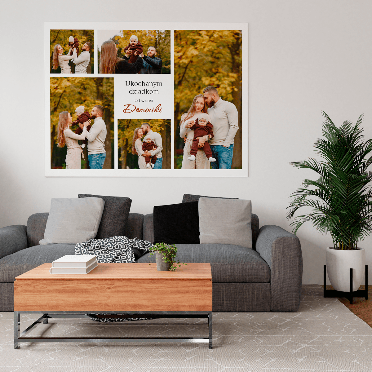 Ukochanym dziadkom fotokolaż - druk na płótnie, spersonalizowany prezent dla dziadków - Adamell.pl