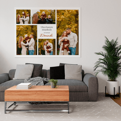 Ukochanym dziadkom fotokolaż - druk na płótnie, spersonalizowany prezent dla dziadków - Adamell.pl