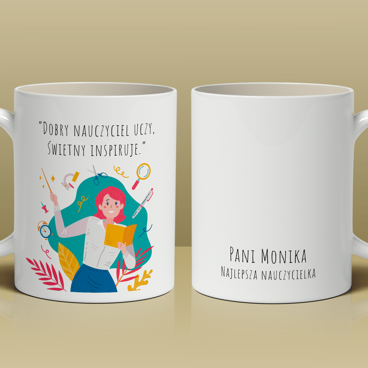 Ulubiony nauczyciel - 1x Kubek z nadrukiem, spersonalizowany prezent dla nauczyciela - Adamell.pl