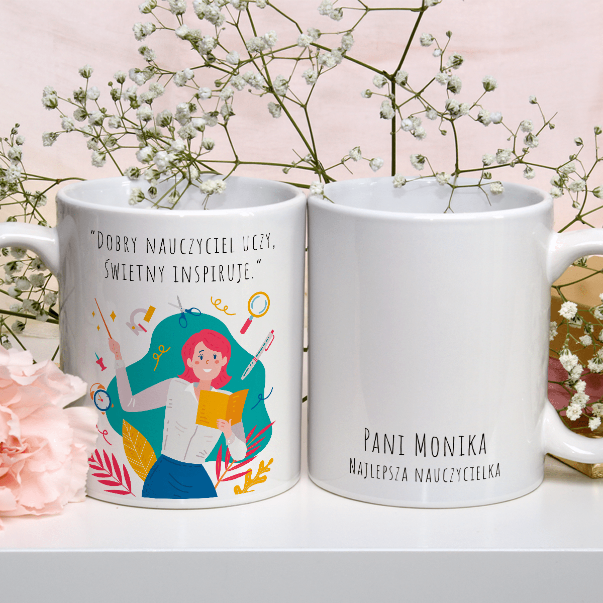 Ulubiony nauczyciel - 1x Kubek z nadrukiem, spersonalizowany prezent dla nauczyciela - Adamell.pl