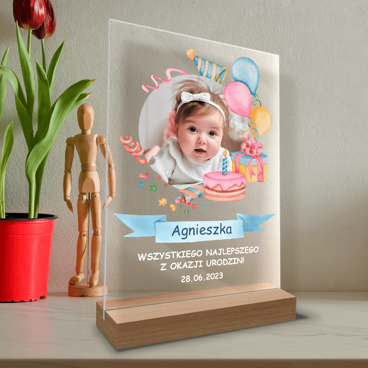 Urodzinowy prezent - Druk na szkle, spersonalizowany prezent dla dziecka - Adamell.pl - Wyjątkowe Prezenty
