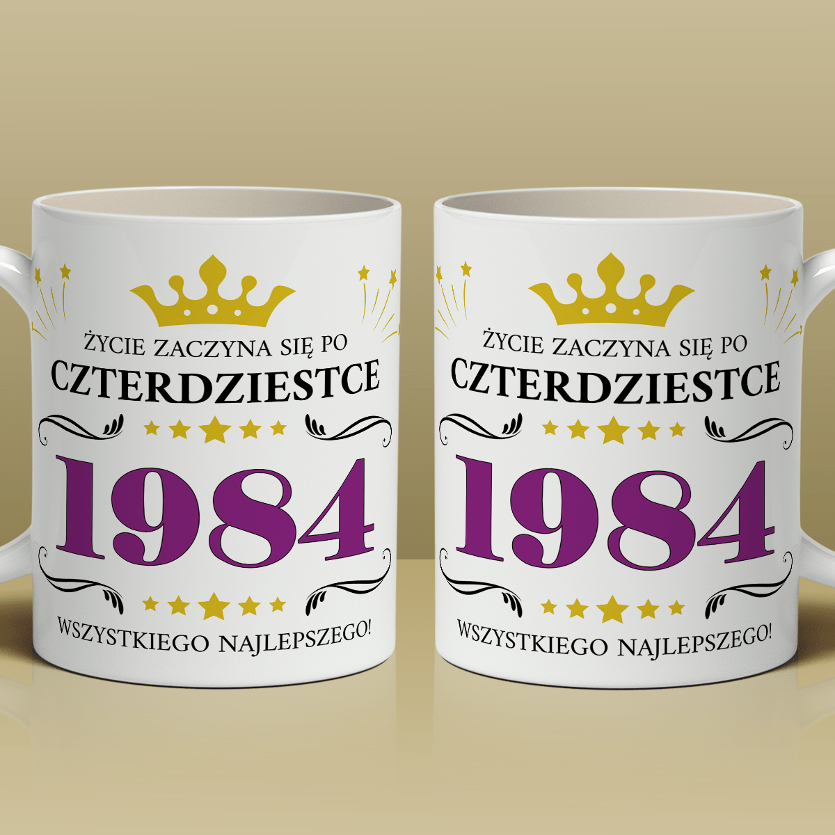Urodziny 40. - 1x Kubek z nadrukiem, spersonalizowany prezent dla niej - Adamell.pl