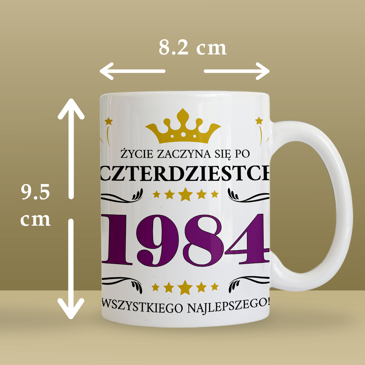 Urodziny 40. - 1x Kubek z nadrukiem, spersonalizowany prezent dla niej - Adamell.pl