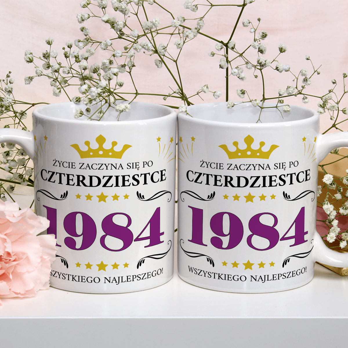 Urodziny 40. - 1x Kubek z nadrukiem, spersonalizowany prezent dla niej - Adamell.pl