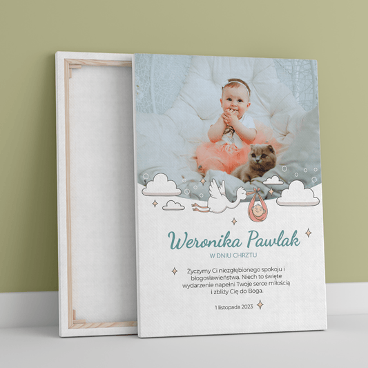 W Twoim Dniu Chrztu - druk na płótnie, spersonalizowany prezent dla dziecka - Adamell.pl