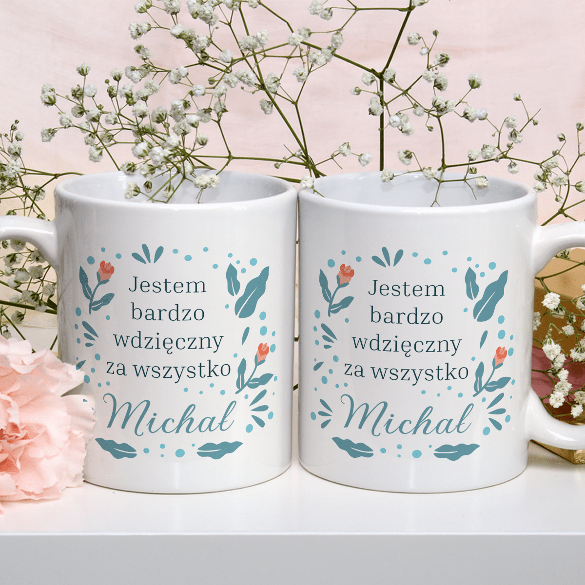 Wdzięczność - 1x Kubek z nadrukiem, spersonalizowany prezent dla niej - Adamell.pl