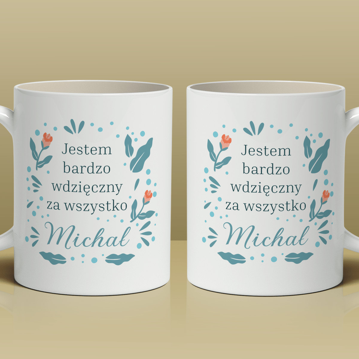 Wdzięczność - 1x Kubek z nadrukiem, spersonalizowany prezent dla niej - Adamell.pl