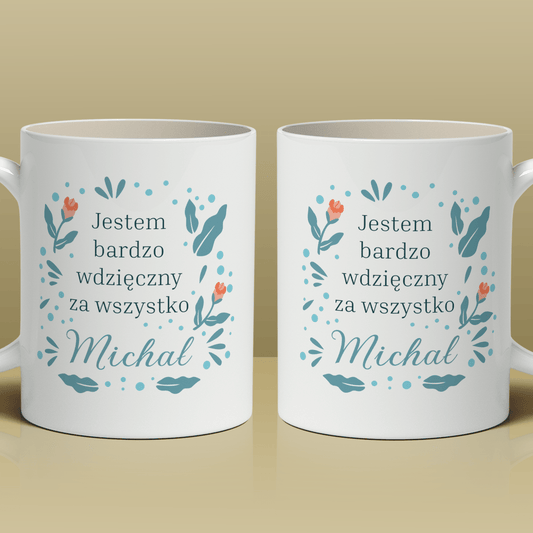 Wdzięczność - 1x Kubek z nadrukiem, spersonalizowany prezent dla niej - Adamell.pl