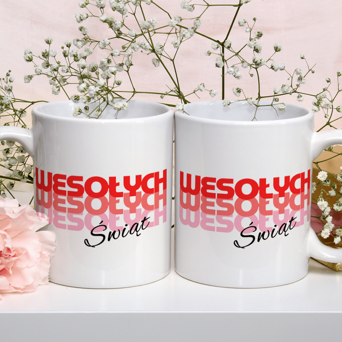 Wesołych Świąt - Kubek z nadrukiem, prezent dla niej - Adamell.pl