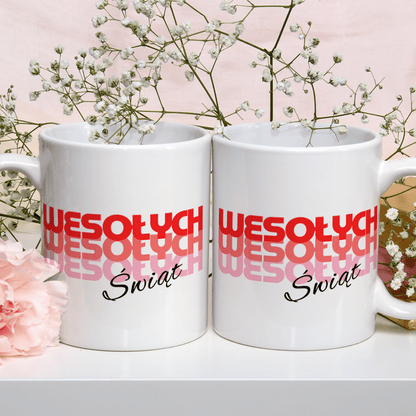 Wesołych Świąt - Kubek z nadrukiem, prezent dla niej - Adamell.pl