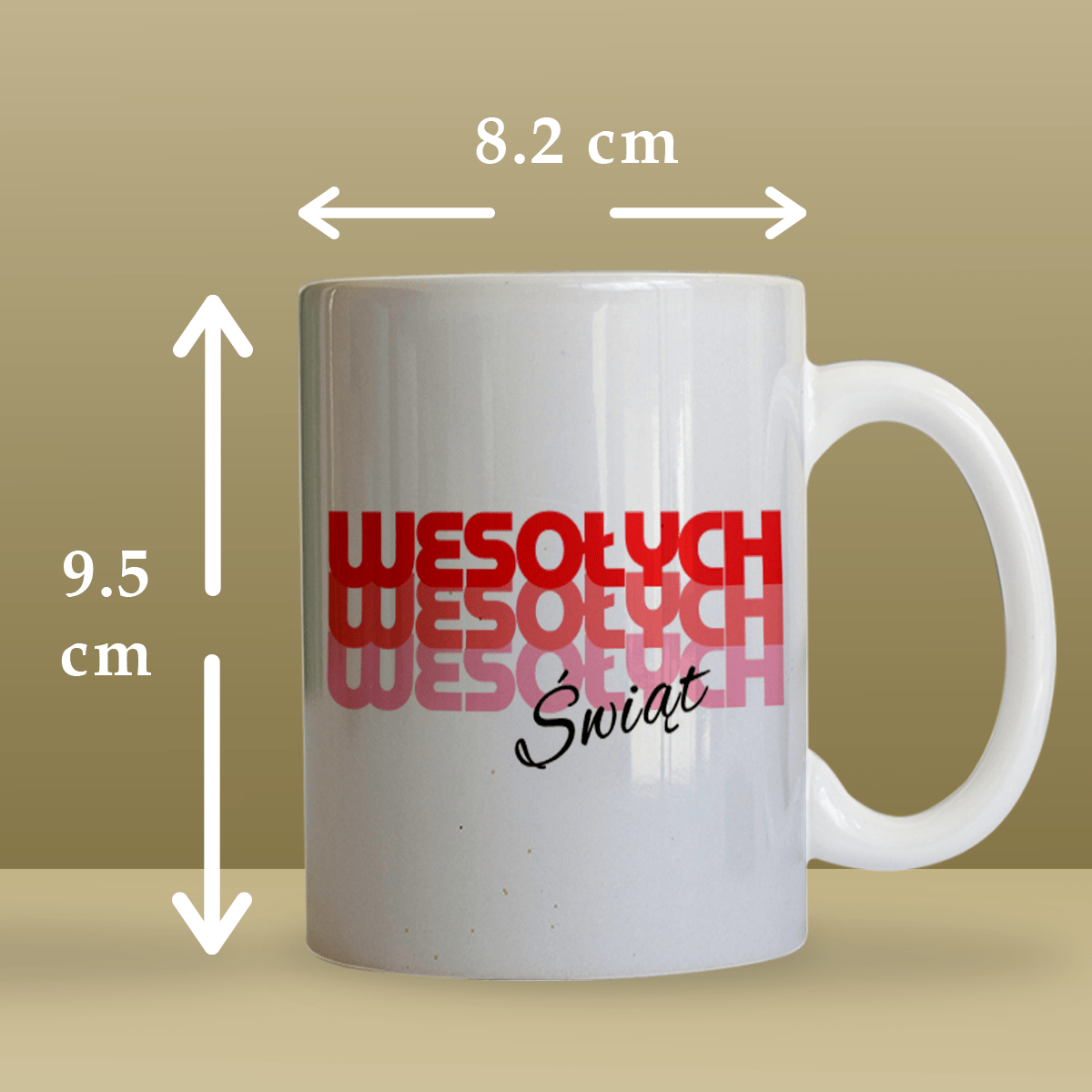 Wesołych Świąt - Kubek z nadrukiem, prezent dla niej - Adamell.pl