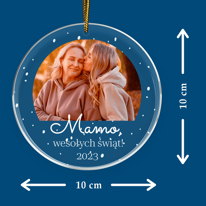 Wesołych świąt, mamo! - bombka choinkowa, spersonalizowany prezent dla mamy - Adamell.pl