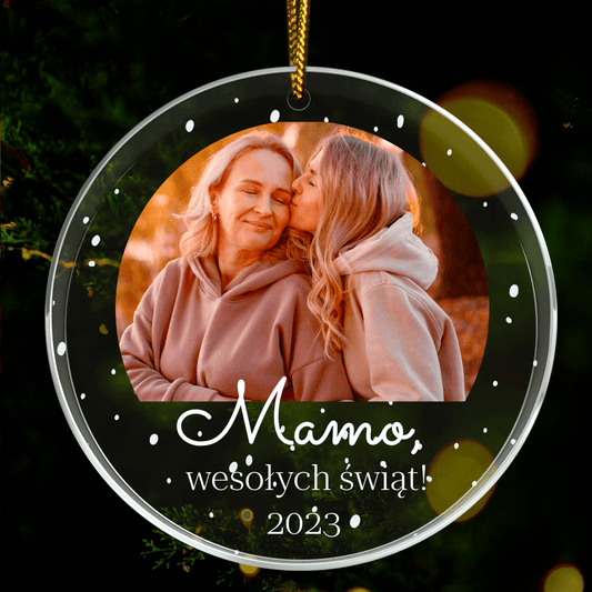 Wesołych świąt, mamo! - bombka choinkowa, spersonalizowany prezent dla mamy - Adamell.pl