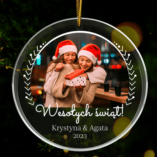 Wesołych świąt przyjaciółka - bombka choinkowa, spersonalizowany prezent dla przyjaciółki - Adamell.pl