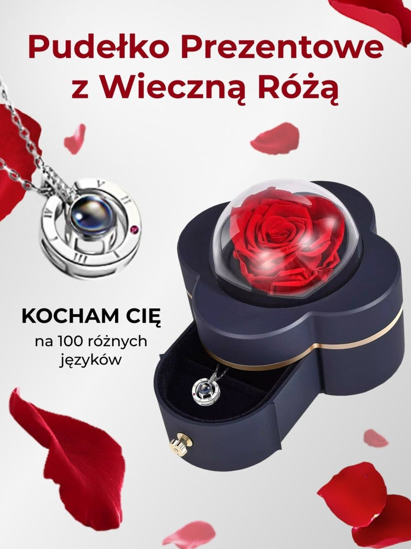 Wieczne różane pudełko na biżuterię, Wyjatkowy pomysł na prezent dla dziewczyny, przyjaciółki, kobiety, najlepsze na walentynki, na 18 urodziny - Adamell.pl