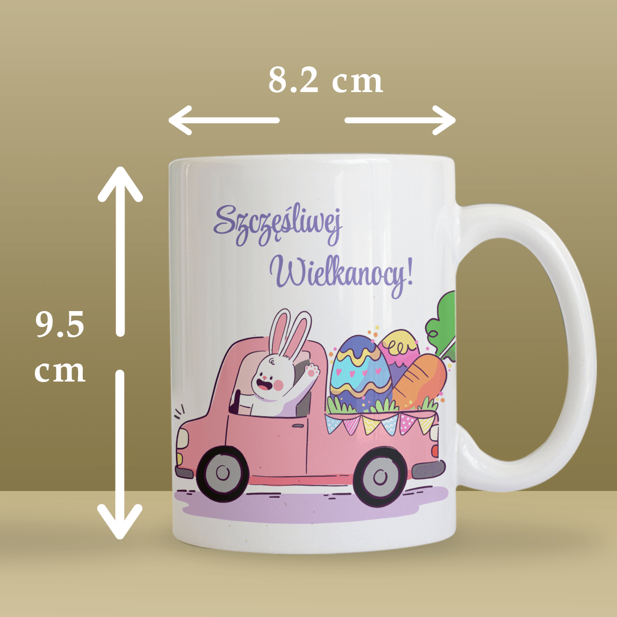 Wielkanoc! - 1x Kubek z nadrukiem, spersonalizowany prezent dla niej - Adamell.pl