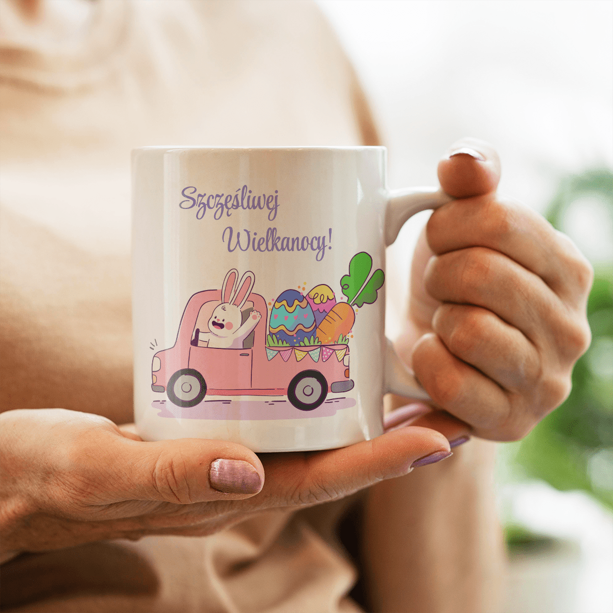 Wielkanoc! - 1x Kubek z nadrukiem, spersonalizowany prezent dla niej - Adamell.pl
