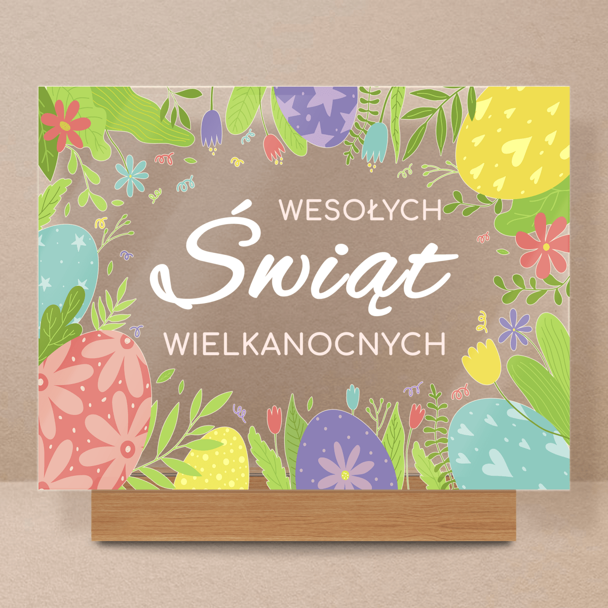 Wielkanocne życzenia - Druk na szkle, spersonalizowany prezent na Wielkanoc - Adamell.pl