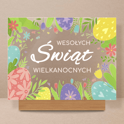 Wielkanocne życzenia - Druk na szkle, spersonalizowany prezent na Wielkanoc - Adamell.pl