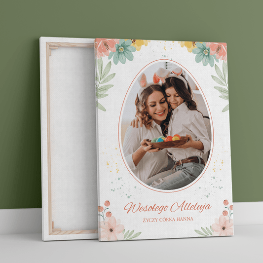 Wielkanocne życzenia od córki - druk na płótnie, spersonalizowany prezent dla mamy - Adamell.pl
