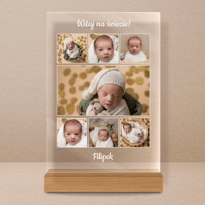 Witaj na świecie - Druk na szkle, spersonalizowany prezent dla dziecka - Adamell.pl