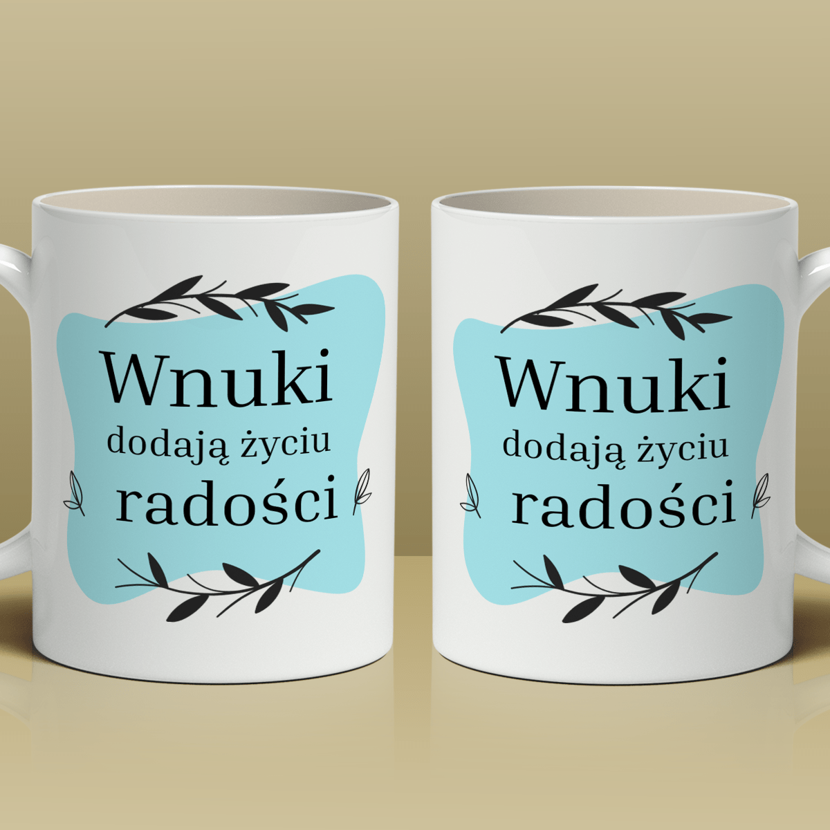Wnuki dodają radości - 1x Kubek z nadrukiem, spersonalizowany prezent dla dziadków - Adamell.pl
