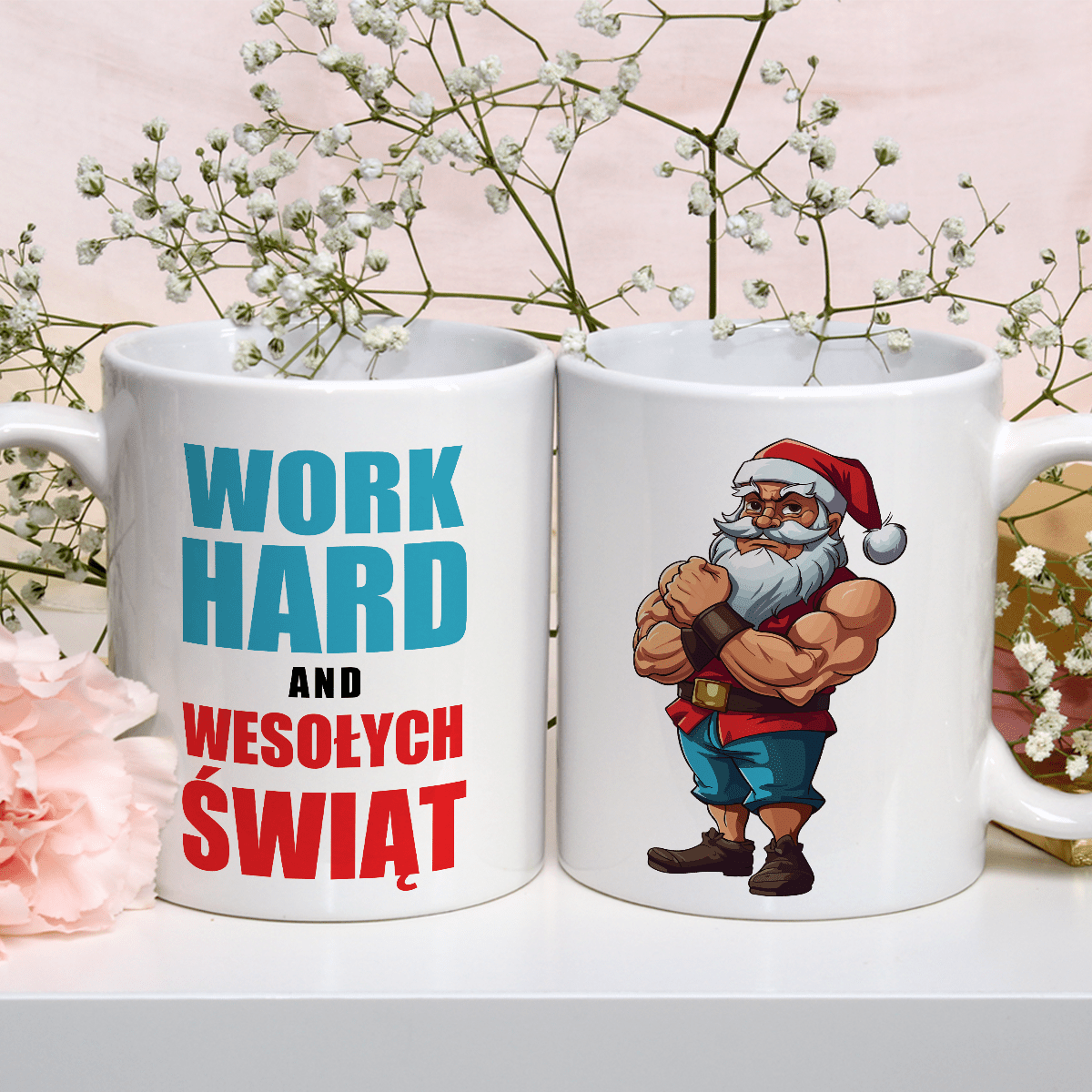 Work hard - 1x Kubek z nadrukiem, spersonalizowany prezent dla męża - Adamell.pl