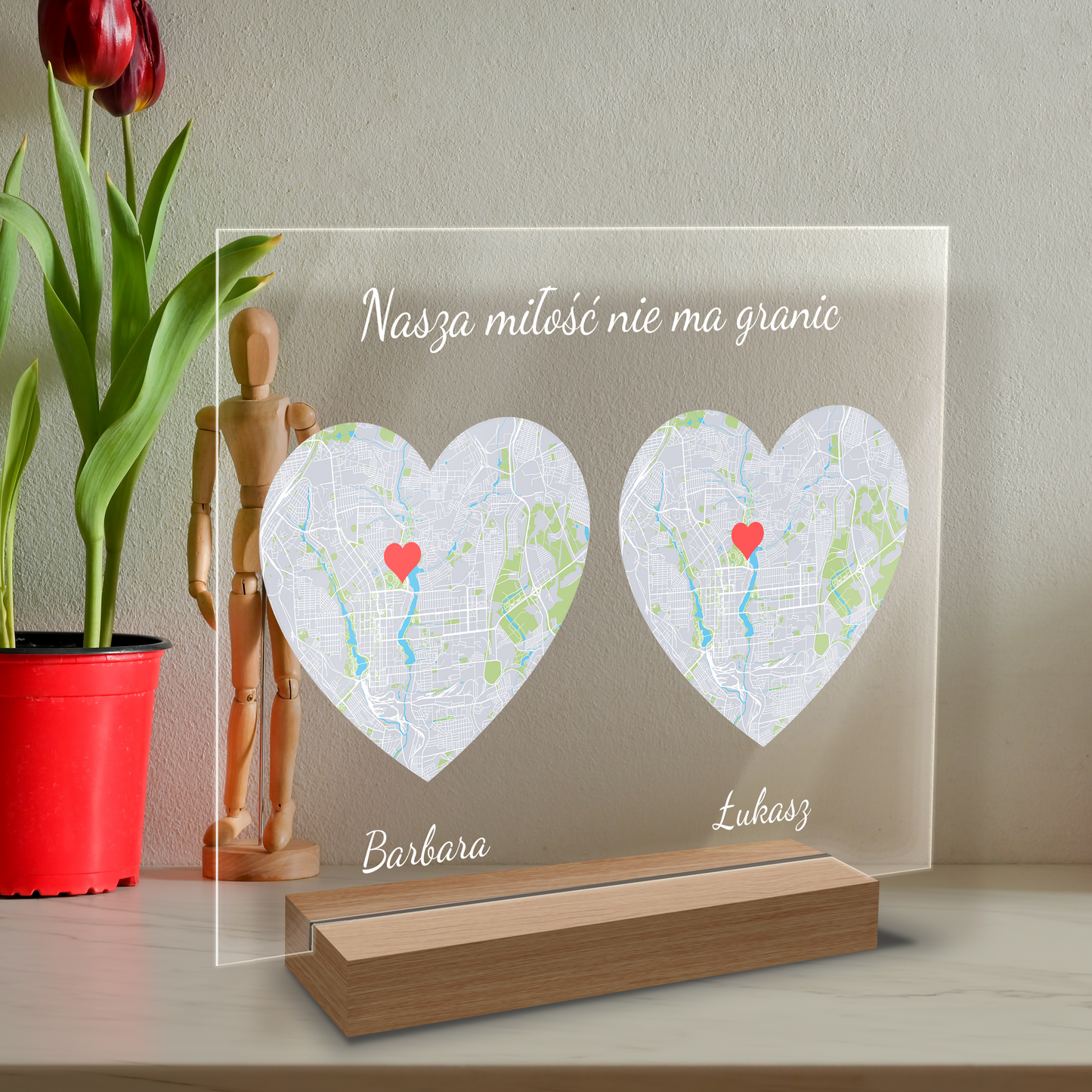 Miłość nie ma granic - Druk na szkle, spersonalizowany prezent