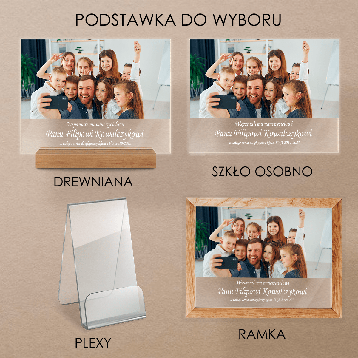 Wspaniałemu nauczycielowi - Druk na szkle, spersonalizowany prezent dla nauczyciela - Adamell.pl