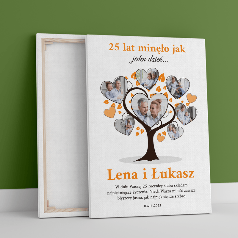 Wspólne 25 lat - druk na płótnie, spersonalizowany prezent dla pary - Adamell.pl