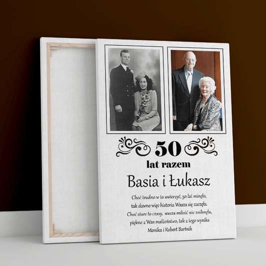 Wspólne lata - druk na płótnie, spersonalizowany prezent dla pary - Adamell.pl - Wyjątkowe Prezenty