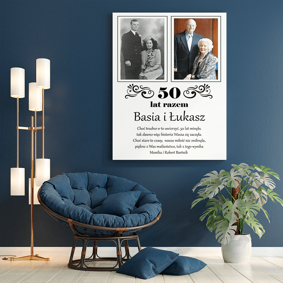Wspólne lata - druk na płótnie, spersonalizowany prezent dla pary - Adamell.pl - Wyjątkowe Prezenty